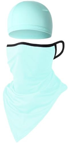 Multifunktionstuch Schlauchschal, Sonnenschutz Halstuch Herren Damen, Elastiche Schnelltrocknend Maske, Atmungsaktiv Loop Schal und Mütze für Radsport Motorrad Laufen Outdoor-Sportart,Himmelblau