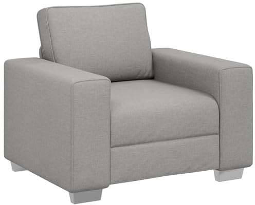 vidaXL Wolken-Grauer Sessel für das Wohnzimmer kompakter Stoffstuhl mit ergonomischem Design für einen Platz perfekt zum Lesen, Entspannen und für Moderne Wohnkultur komfortabler Polyesterbezug