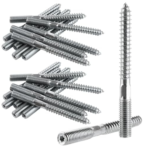 YAYODS 30 Stück Stockschrauben M10 x 100 mm - Stockschraube - Stockschrauben Kohlenstoffstahl - Doppelgewindeschrauben für Rohrschellen, Holzverbindungen, Montagematerial