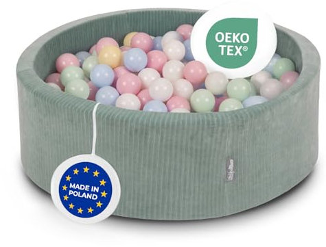 KiddyMoon Piscina 90X30cm/200 Palline In Schiuma Rotonda Morbida Per Bambini