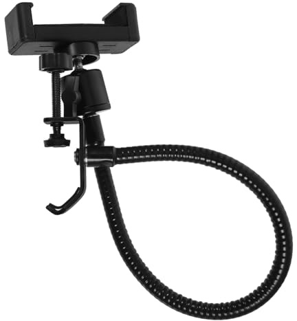 Warmhm Cell Phone Clip Microphone Stand Rotating Boom Mic Stand for Desk Use Phone Holder