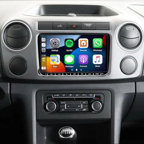 Android 14 2 DIN Autoradio Für VW Amarok 2011-2016 mit kabellosem Carplay Android Auto Doppel Din Radio 9 Zoll Touchscreen mit GPS Navi WiFi Bluetooth RDS FM Radio SWC Mikrofon Rückfahrkamera