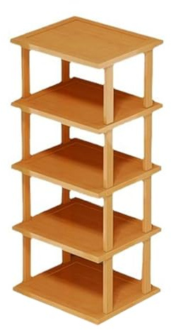 Generico Vertical Shoe Organizer - 5-Tier Tall Rack, Narrow Slim Stand | Long Lasting Creatives Space-Saving Shoe Shelf For Closet Entryway Hallway Adjustable Wall-Mount Storage Small Footwear