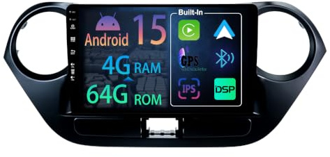 【2+64GB】 9 Pollici Android 15 Autoradio per Hyundai i10 2014-2019 Radio Carplay Stereo Wireless In-dash Car Play GPS Auto Navi Screen Bluetooth Navigatore Player Touchscreen Tocco FM SWC RDS