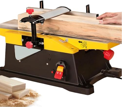 Piallatrice da Banco e Giuntatrice da 6 Pollici 1800W Piallatrice Elettrica per Legno Ad Alta Potenza con 12000 Rpm, Profondità di Taglio Regolabile 0-3Mm