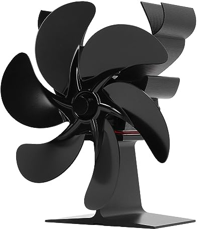 Zohisin Ventilatore per stufa a legna Ventilatore per camino a 6 pale alimentato a calore per stufa a legna L'alta temperatura circola calda in modo efficiente silenzioso Non richiede