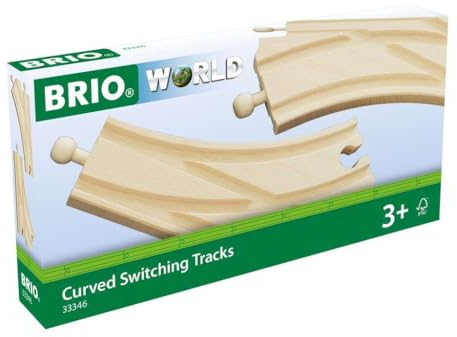 BRIO World 33460 Bogenweichen - Holzschienen Eisenbahn