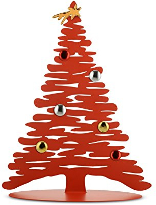 Alessi Bark for Christmas BM06 R - Baumförmige Weihnachtsdekoration aus Edelstahl, Rot, 35,50 x 14,00 x 45,00 cm