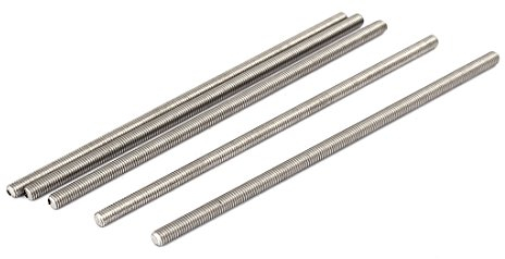sourcing map 5 Stück Gewindestangen M5x140mm Edelstahl 304 Gewindestift Metrischem Vollgewinde Bar Gewindestäbe für Befestigung CNC-Werkzeugmaschinen 3D-Drucker Industrie Geräte