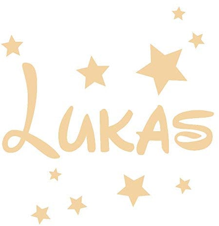 timalo® Wandtattoo mit Namen für Kinder – inkl. Sterne – personalisierbar für Jungen und Mädchen | 73077b-beige-40cm-20sterne