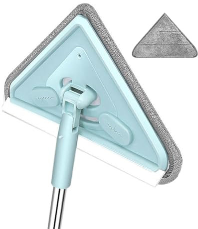 Qbkohphifm Triangolare, per Pulizia con Manico Lungo, Triangolare Multifunzionale per Soffitto, Parete, Pavimento, Finestra, 1 Panno