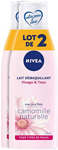Nivea - Leche desmaquillante para rostro y ojos para mujer para cualquier piel, 2 x 200 ml – Lote de 2