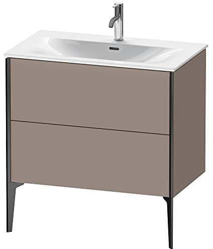 Duravit XViu 4302 Waschtischunterbau stehend, 2 Auszüge, für Waschtisch Viu 234483, 810x480 mm, Farbe (Front/Korpus): schwarz matt/Basalt matt - XV43020B243
