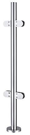Panana Stainless Steel Balustrade Posts 1100mm High Corner Post with Glass Clamps and Rubbers Staircase Grade 304 Landing Baluster,Mid Post