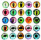 JIHUOO Œil de Dragon Rond en Verre Œil de Chat Yeux de sécurité Colorés Cabochons pour Scrapbooking Bijoux 30mm 20 pièces