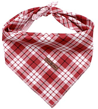 lionet paws Bandana für Hund Kopftücher Hundehalstuch Dreieckstuch für Kleine, Mittelgroße und Große Hunde Rot kariert
