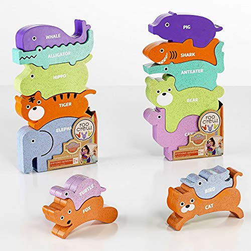 Cefa Toys Eco-Wood Puzzle für Tiere, stapelbar, Sortiert, 7-teilig