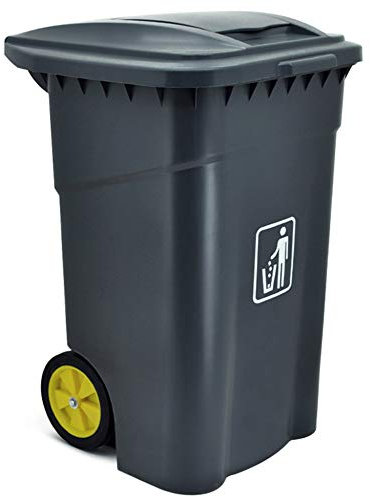 WZP-K Poubelle-poubelle d'extérieur, double couvercle gris 120L et 24L à deux roues, poubelle de rue de propriété et communautaire/gris / 240L