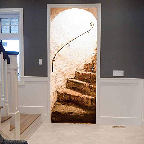 VIRANDA Türaufkleber Selbstklebend Türtapete 3D - Treppe - Türfolie Poster Tür Stickers 86x200cm