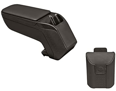 Rati Armster 2 Armlehne kompatibel für OPEL ADAM 2013-2019 [schwarz,vegan Leder] nachrüstbare Mittelarmlehne mit Staufach