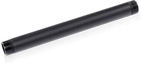 pamo Temperguss Rohr für Möbelbau mit 3/4 Zoll Gewinde für DIY Kleiderstange im Industrial Loft Design | Pulverbeschichtet Wasserrohr in schwarz für Do-It-Yourself Kleiderschrank (80 cm)