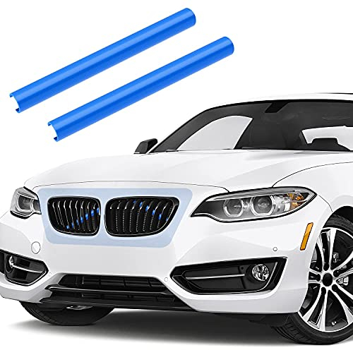 Herbests Streifen Kühlergrill Einsatz Zierleiste für BMW X3 F25 G01 X4 G02 X5 G05,Auto Frontgrill Abdeckung Dekoration Trim 2 Stück Kompatibel für BMW X3 X4 X5 2018-2021 Autozubehör