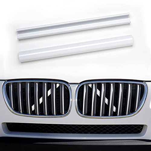 AggAuto 1 Paar Front-Kühlergrille Einsätze, Grill Inserts, Kühlergrillstreifen für BMW 1 Serie F20 F21, 2-S F22 F23 F45 F46, 3-S F30 F31 F34, 4-S F32 F33 F36, 5-S G30 G31, 6-S G32, 7-S G11 G12(Weiß)