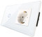 CNBINGO Interruttore Dimmer Con Presa Schuko Da Incasso - Per Luci a LED - Luce Touch Semplice in Bianco - Da Parete Con Cornice in Vetro e LED Di Stato
