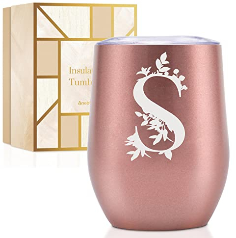 Thermobecher Personalisiert, Geburtstagsgeschenk für Frauen, Personalisierte Geschenke Für Freundin, Schwester, Mütter, Tochter, Tante - Kaffeetasse 340 ml, Kaffeebecher mit Deckel, Roségold, S