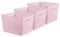 Curver My Style Rattan Effect Set of 3 Kitchen, Living room, Bathroom, Bedroom, Utility Large Rectangular Storage Baskets 18 Litres - Pink