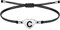 Cotigo - Bracciale lettera C iniziale con cordino cerato - Bracciale donna o uomo con iniziale nome - Bracciale lettera in acciaio inox incisa