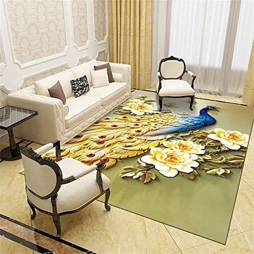 RUGMRZ Bodenbeläge Für Balkon Moderne Abstrakte Kunst lã¤Ufer gelb Teppich vorzimmer Teppich Schlafzimmer bodenbeläge für Balkon deko esszimmer teppiche100x160CM