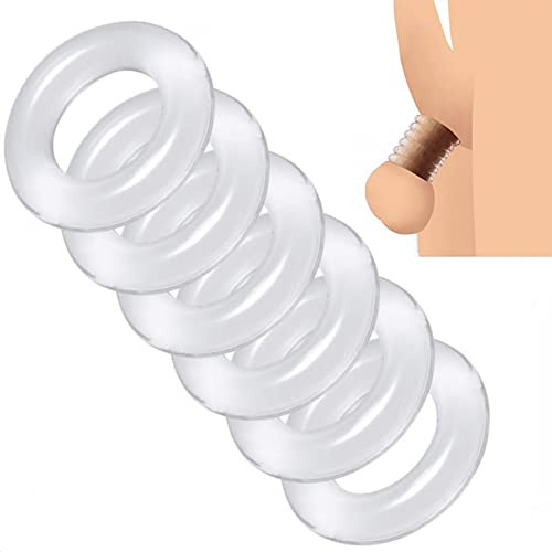 Penisringe 6Er Set Silikon Hodenring Mit Penis-Hodenteiler Zur Hodendehnung, Dehnbar 9 Mm Extra Dick Cockring Eichelring Hodensackdehner Fetisch Sexspielzeug Für Männer Längere Erektion,25mm,6Pcs