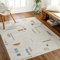 Livabliss Brasilia Teppich waschbar in der Waschmaschine - Vintage Teppich waschbar für Wohnzimmer 160x213 cm, Schlafzimmer, Küche - Orientalischer Boho Style Teppiche, Teppich Groß in Creme und Blau