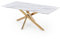 Mobilier-Deco Telma Rectangle - Table à Manger rectangulaire Design Verre marbré et Pieds dorés