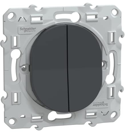 Schneider Electric - Ovalis - combiné va et vient+poussoir - 10AX - Anthracite - S340285