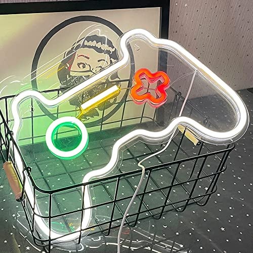 Luci al Neon Gioco,Insegna al Neon Gamepad LED Decorazione da Parete al Neon Tavolo da Gioco Neon Camera da Letto Area Giochi per Bambini Party Neon Room Decor