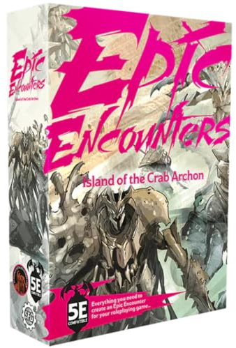 Epic Encounters: Island of the Crab Archon RPG Fantasy Roleplaying Tabletop Game with 20 Detailed Miniatures, Double-Sided Game Mat, & Game Master Adventure Book with Monster Stats, 5E Compatible