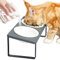 GUUSII HOME Futterstation Katzen Erhöht Katzen Fressnapf Katze Erhöht Ergonomischer Katzennapf Erhöht Keramik Napf Katzennapf Futternapf Katze Fressnapf Holz Keramik (Grau)