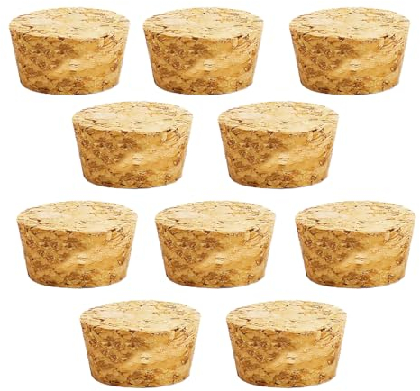 Lot de 10 bouchons en liège coniques en bois réutilisables pour bar à bouteille, loisirs créatifs, accessoires de cuisine (36 x 30 x 20 mm)