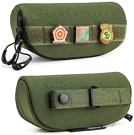 TACTICAL GEEK EXT7 Sonnenbrille Brillenetui Stoßabsorbierendes Hartschalen-Case Hartschale des Regenschirms mit Molle Systeme Robust Wasserabweisend Groß (Grün)