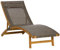 Bain de Soleil Outsunny, Chaise Longue de Jardin résistante aux intempéries, Chaise Longue avec Dossier réglable, Coussin, pour Piscine, Balcon, jusqu'à 120 kg, Bois de pin, Brun, 182 x 64 x 71cm