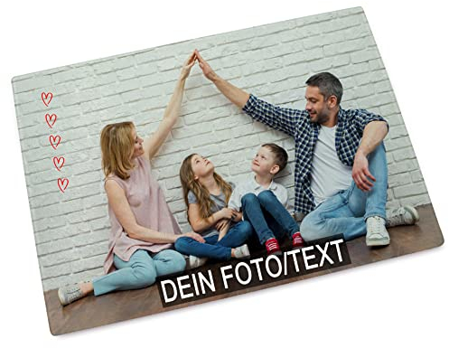 Glasschneidebrett mit eigenem Foto/Text selbst gestalten | Personalisierbares Schneidebrett | Spülmaschinenfest | Kratzfest
