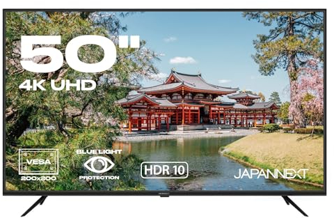 JapanNext Monitor Grand Format 50 VA 4K UHD (3840x2160) | Tecnologia HDR | Altoparlanti integrati HDMI(x3) USB-A(x1) Jack(x1) | Flicker Free G-Sync/FreeSync | Garanzia 2 anni | JN-VT5001UHDR