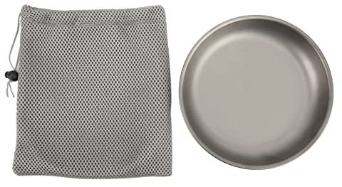 Titanium Frying Pan, Camping Frying Pan, 7.5in Diameter Ultralight Eco Friendly High Temp Resistant Titanium Plate Dish for Outdoor Camping