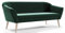 3 Sitzer Sofa Blau Rosa Grau Grün aus Samt Velour ohne Schlaffunktion Skandinavisch Holzbeine Sitz mit Wellenfedern (Grau)
