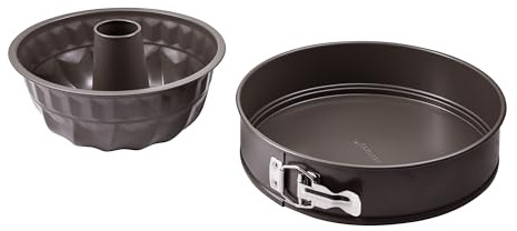 Bergner - Set de 2 Bandejas para el Horno, Fuentes Rectangulares para el Horno de Extrema Resistencia, Fabricados en Acero Antiadherente, Apto para Horno y Lavavajilla, 26,5 cm, 26,5 cm, 13 cm
