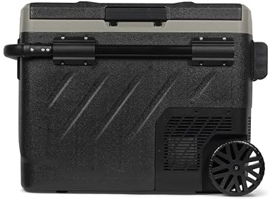 Steamy-E Dual Zone 51 Roller, Elektrische Kompressor Kühlbox mit Rollen, 49 Liter, 12V/ 230V, zum Kühlen und Gefrieren, Für Camping