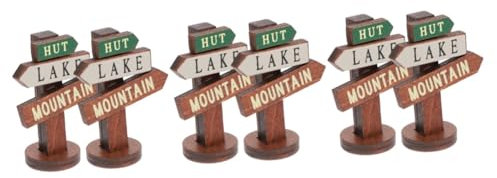 Kisangel 6pièces Mini Panneau De Signalisation Bois Décorations De Jardin Miniatures Pour Paysage Et -jardinage