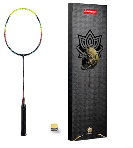 Kawasaki Professioneller Badmintonschläger, 15,9 kg, hohe Spannung, 5U, Ultraleicht, 40T High Modulus, Graphit, Attack-Typ, Leichter Schläger NEZHA 35